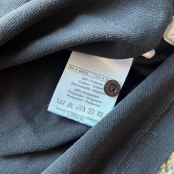 Kappa Black Polo Shirt Womens Med Grunge Embroidered Punk Alternative Slim Fit - Picture 6 of 6